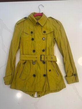 Burberry Brit Double-Breasted Belted Trench Coat in Olive